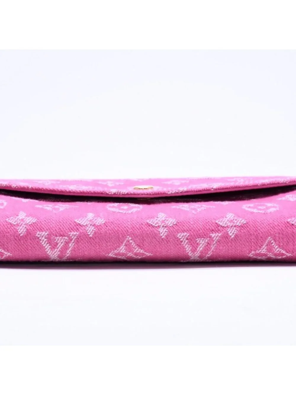 Louis Vuitton Monogram Jacquard Portefeuille Sarah Wallet Denim Fuchsia